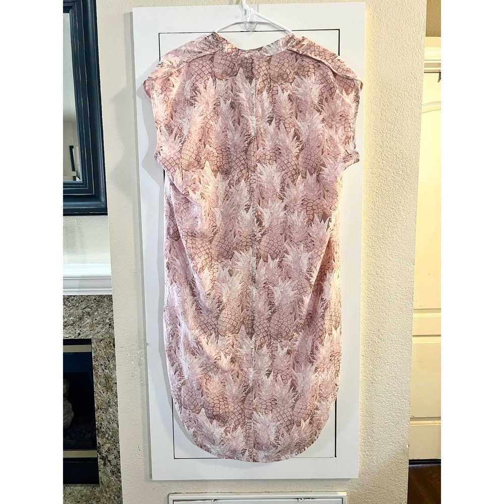 Anthropologie The Odells Pineapple Grove Silk Shift Dress Size S - Picture 5 of 7